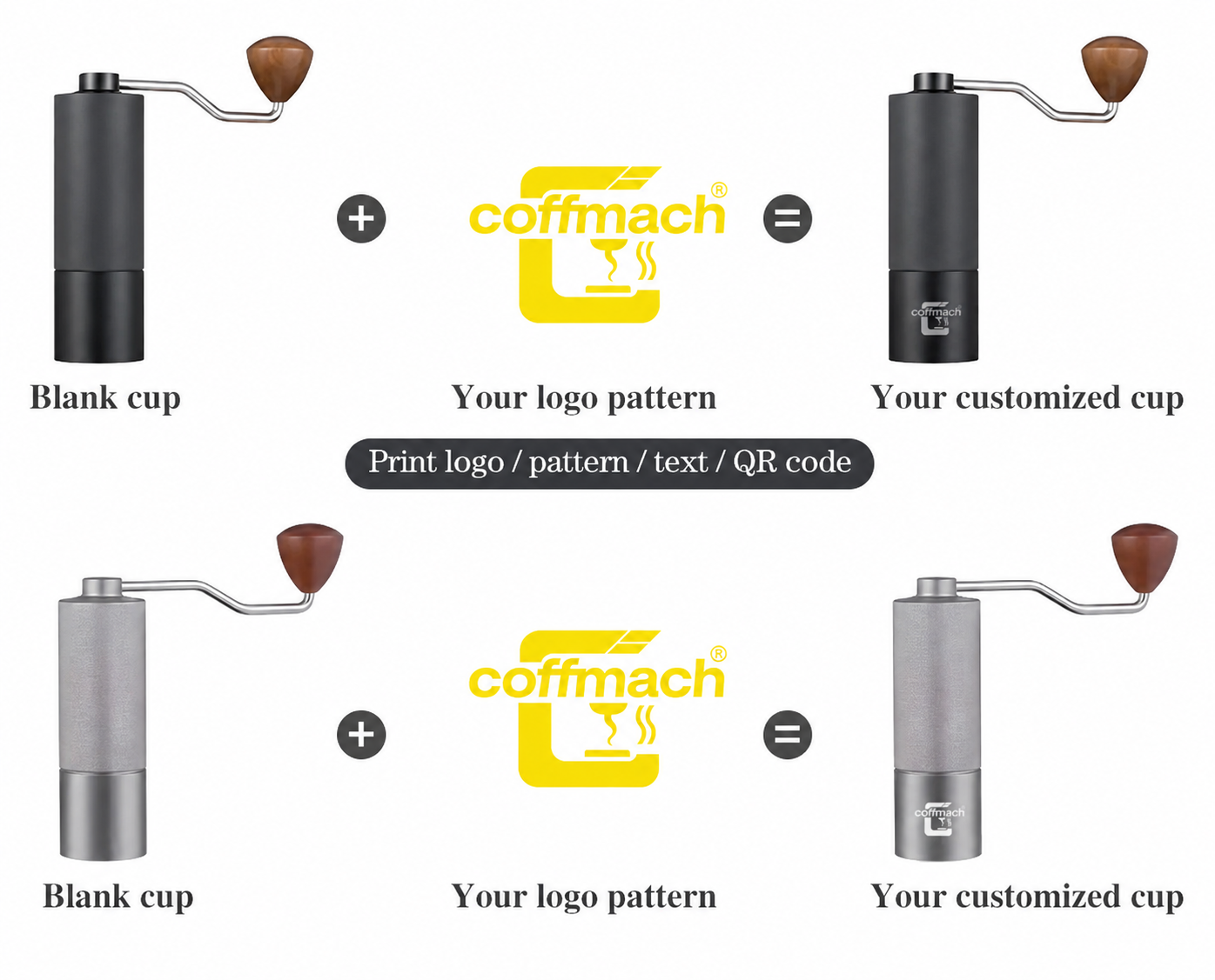 Custom Manual Coffee Grinder with Logo Printing – Coffmach